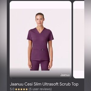 Jaanuu women’s Scrubs top, XS, Color is plum. Like New! Offers Welcome!!